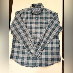American Eagle Outfitters vintage Men’s plaid flannel CPO button shirt gray L